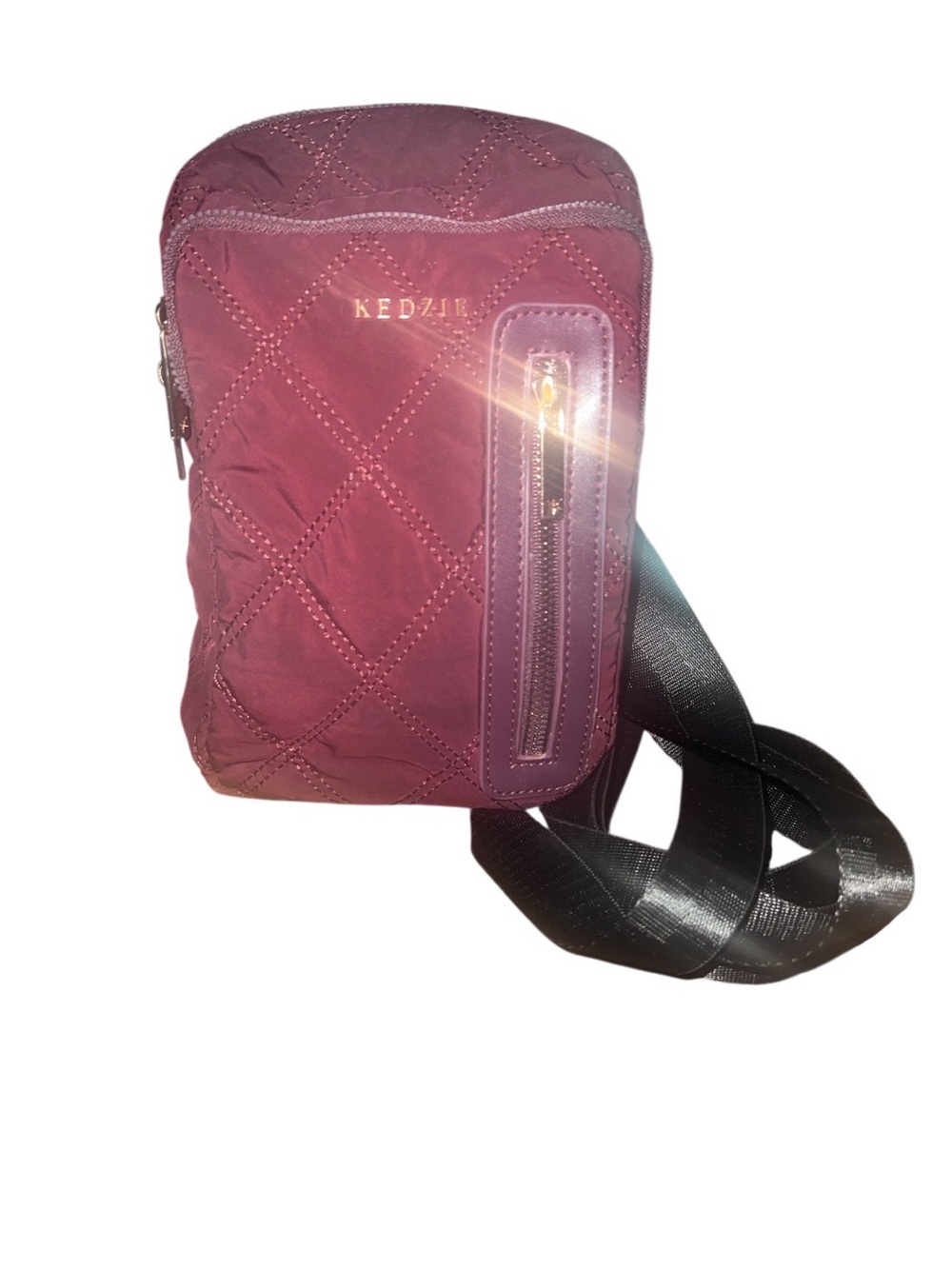 Kedzie Cloud 9 Convertible Sling Crossbody Bag Mulberry Quilted Puffer